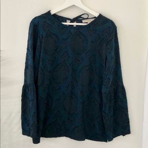 LOFT Dark Blue-Green Blouse Size M